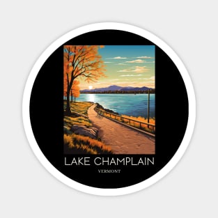 A Pop Art Travel Print of Lake Champlain - Vermont - US Magnet